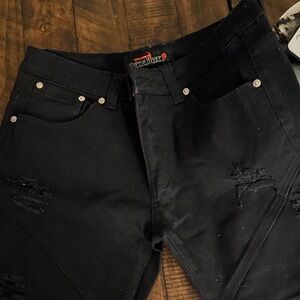 Copper Rivet Men's Black Ripped Skinny Jeans